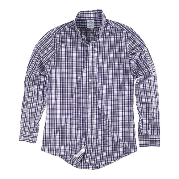 Brooks Brothers Plaid Button Down Shirt Mens S Non-Iron Supima Cotton - Picture 3 of 14